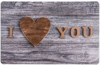 Merkloos Placemats I love you - 29 x 44 cm - grijs