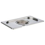 APS 81492 GN 1/4 roestvrij stalen deksel met gekartelde rand voor lepels, 26,5 x 16,2 cm