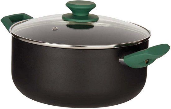 Kinvara Kookpot - Zwart/Groen - Ø 24 cm - 4.5 L - Aluminium