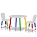 BAKAJI Set de table avec 2 chaises de jeu en bois pour enfants avec pieds de crayon, dessin scolaire