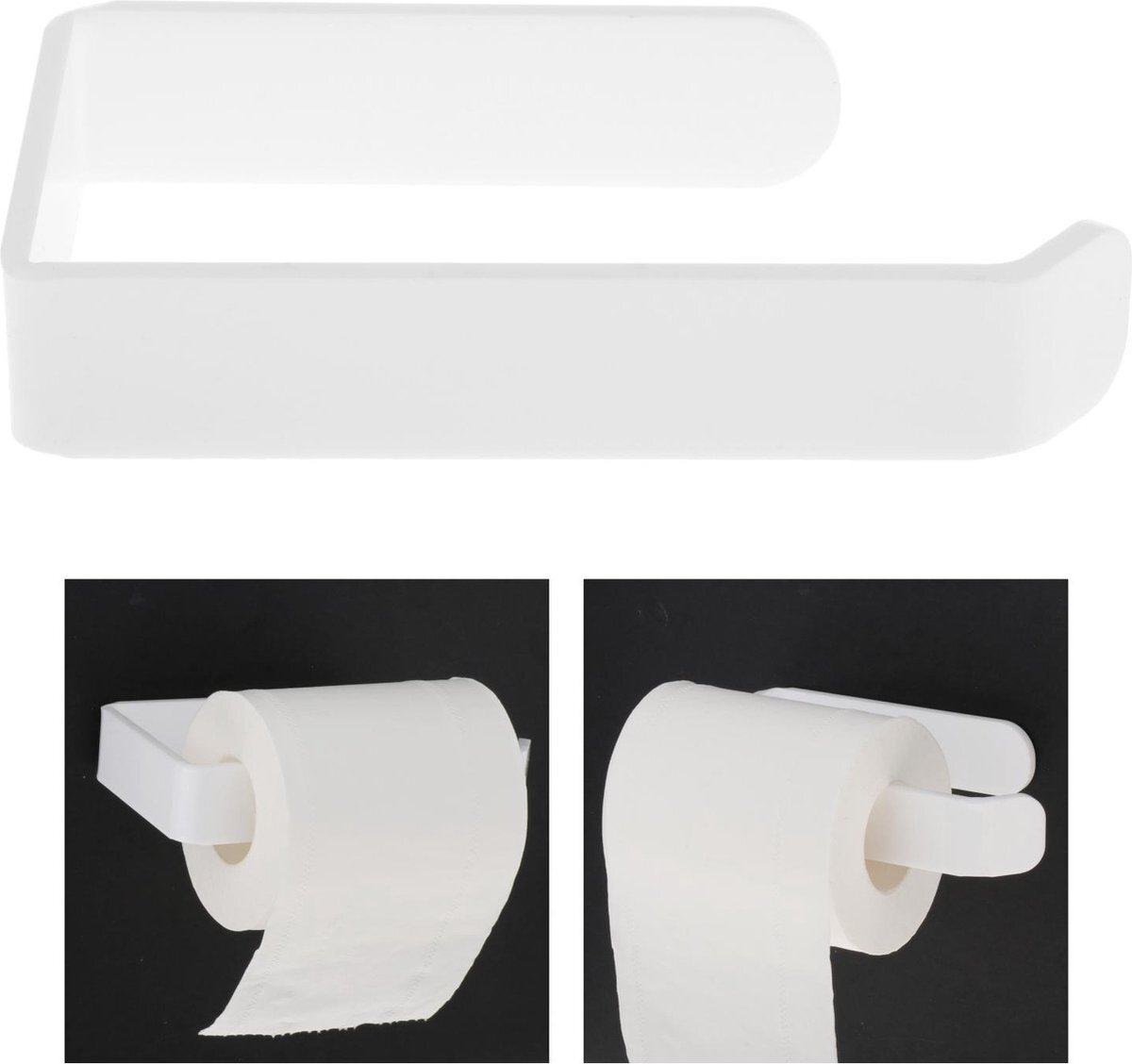 home online Toiletrolhouder - Zelfklevend - WC Rolhouder Wit zonder Boren - Toiletpapier - Papier Rol Houder - Zelfplakstrips