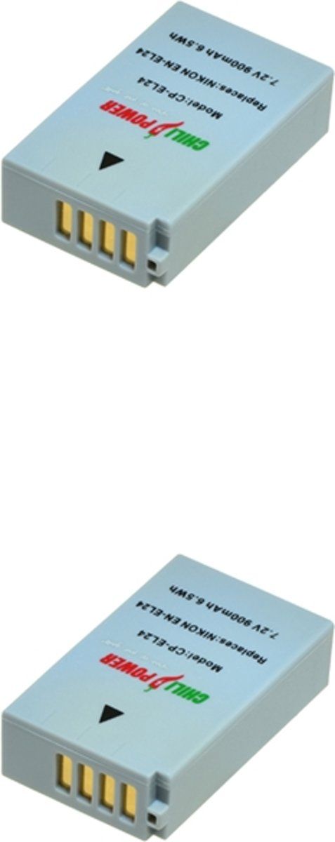 ChiliPower EN-EL24 accu voor Nikon - 900mAh - 2-Pack