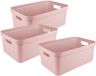 Sunware opbergbox Sigma Home - 3x - kunststof - 45 liter - lichtroze