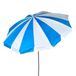 AKTIVE Strandparasol, 200 cm, blauwe en witte strepen, stalen mast, kantelbaar en in hoogte verstelbaar, Oxford-polyesterweefsel, UV50-bescherming, draagtas, grote parasols (62345)