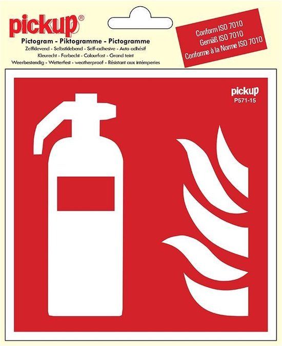 Pickup Pictogram 15x15 cm - Brandblusser - conform ISO 7010