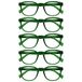 Opulize Pop 5 Stuks Retro Ronde Glad Mat Mosgroen Mannen Vrouwen Leesbril Scharnieren Met Veer RRRRR2-6 +3,50