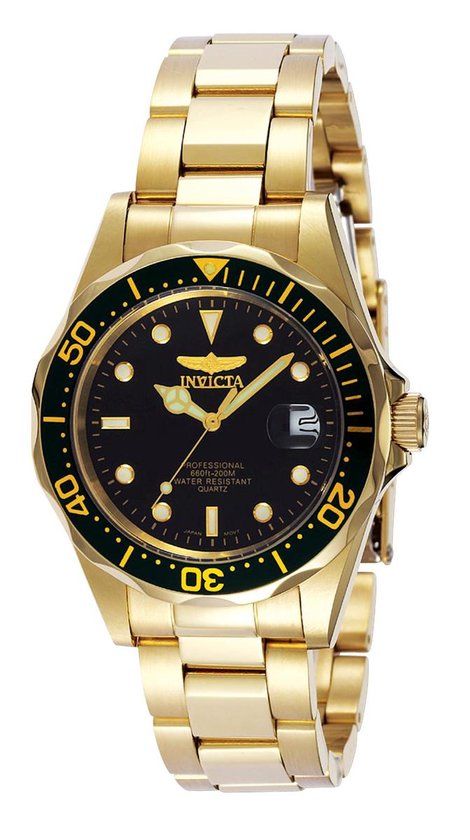 Invicta Pro Diver 8936 Unisex Horloge - 37.5mm - Zwart/Goudkleurig