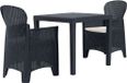 Maison Exclusive - Ensemble de bistro 3 pièces, anthracite, plastique avec aspect rotin