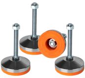 Merkloos Stelvoet M12 draad 80 mm basisdiameter 1300 lb per stuk Oranje 4 stuks