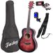 Fazley W55-COL-R-3/4 ColourTune pack débutant guitare folk