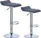 Happiq Tabouret - Gris - Ensemble de 2 - Similicuir