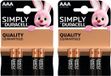 Duracell Lot de 20x AAA Simply piles 1.5 V - alcaline - Lr03 Mn2400