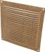 Amig Ventilatierooster/muurrooster - 170 x 170mm - aluminium - beukenhout look - schoepenrooster