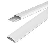 Conecto 0,50 m kunststof kabelgoot om te lijmen of te schroeven met 1 x 40 cm 3M-plakband, wit