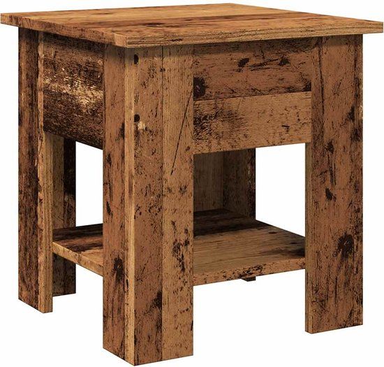 vidaXL Salontafel 40x40x42 cm bewerkt hout oud houtkleurig