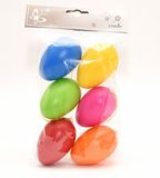 Season Deco Paaseieren voor aan paastakken - 12x stuks - hangdecoraties - kleurenmix - H8 cm - Paasversiering