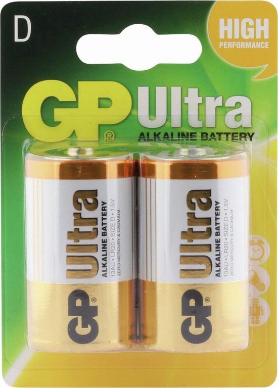 GP Batteries Ultra Alkaline D - Single-use Battery - 2 Pack