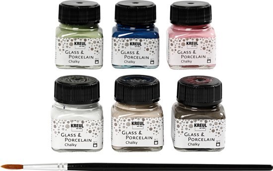 Creativ company Glas- en porseleinverf 6x20 ml kleuren assorti