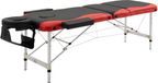 HOMCOM Table de massage réglable en hauteur, aluminium, plastique, noir, rouge