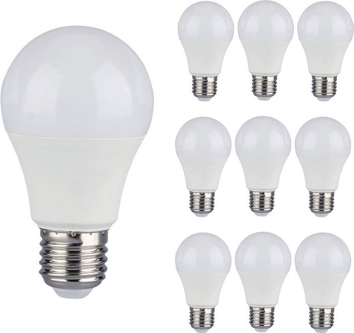 V-TAC - 10x E27 LED Lamp - A58 - 9W - 3000K - Warm Wit - Samsung Chip