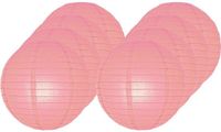Merkloos Luminair (lampionshop) Global B.v. 8x Luxe bol lampionnen roze 25 cm