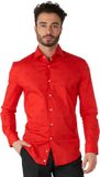 OppoSuits Christmas Icons Red - Heren Kerst Overhemd - Kerst Shirt - Rood - Maat L