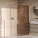 Brauer Oblivion - Inloopdouche - Brons Glas - 90 x 200 cm - met Zijwand 30 cm - incl. Glascoating - PVD Goud Geborsteld