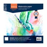Vaessen Creative Florence Aquarelpapier, gestructureerd oppervlak, 300 g/m², wit (Intense White), 30,5 x 30,5 cm, 5 stuks