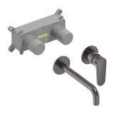 MAY Inbouw Wastafelmengkraan MAY Forma Eenhendel Incl. Inbouwbox Geborsteld Carbon Black PVD