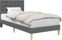 vidaXL Bedframe met hoofdeinde Donkergrijs 90 x 190 cm Stof