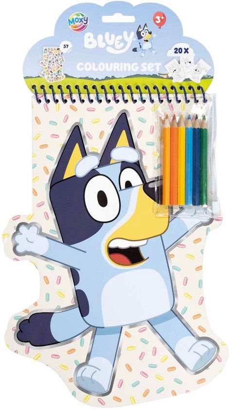Merkloos Bluey - Kleurblok 2D Pagina's - Inclusief 6 Potloden