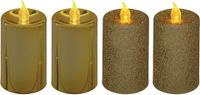 Feeric lights & Christmas LED Kaarsen - 4 stuks - Goud - H7,5 cm