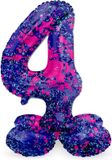 Folat Staande Folieballon Cijfer 4 Paint Splash - 41 cm