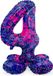 Folat Staande Folieballon Cijfer 4 Paint Splash - 41 cm