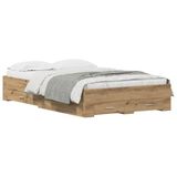 vidaXL Bedframe, eiken, handgemaakt, 120 x 200 cm, bewerkt hout