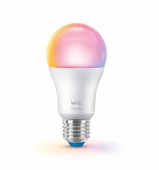 WiZ Smart LED A60-lamp, Gekleurd en instelbaar wit licht, E27-fitting, equivalent van 100 W, 2200-6500 K, 1521 lumen, dimbaar, werkt met Alexa, Google Assistant en Apple HomeKit, 2-pack