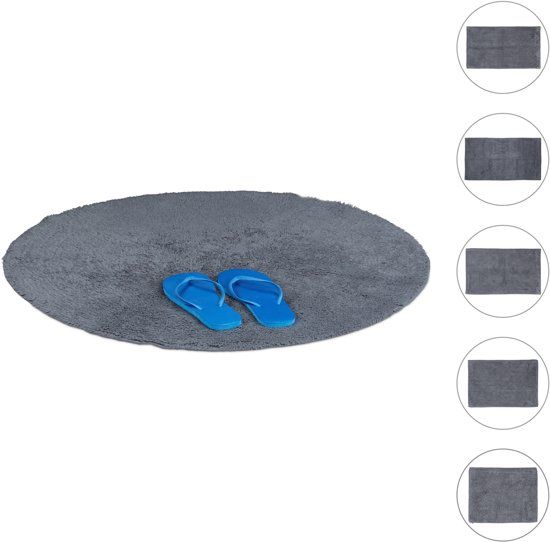 Relaxdays Badmat - Verschillende Maten - Vloerverwarming - Wasbaar - Grijs - 4052025992057