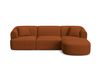Canapé d'angle droit modulable 4 places en tissu structurel brique