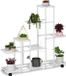 Merkloos Relaxdays plantenstandaard met wielen en rem - 9 plateaus - 91,5 x 93 x 26 cm - binnen