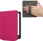 kwmobile flip cover geschikt voor Pocketbook Verse / Verse Lite / Verse Pro / Color / Vivlio Light/Light HD - Case met magnetische sluiting en handvat - Hoes voor e-reader in neon roze - design