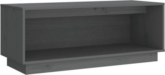 vidaXL Tv-meubel 90x35x35 cm massief grenenhout grijs