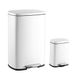 happimess HPM1006C Connor Rechthoekige 50-liter vuilnisbak met softclosedeksel en GRATIS mini-prullenbak voor thuis, keuken, woonkamer, eetkamer, badkamer, kantoor, wit