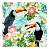 Homéa Set van 20 papieren servetten, 3-laags, 33 x 33 cm, Tropical Birds