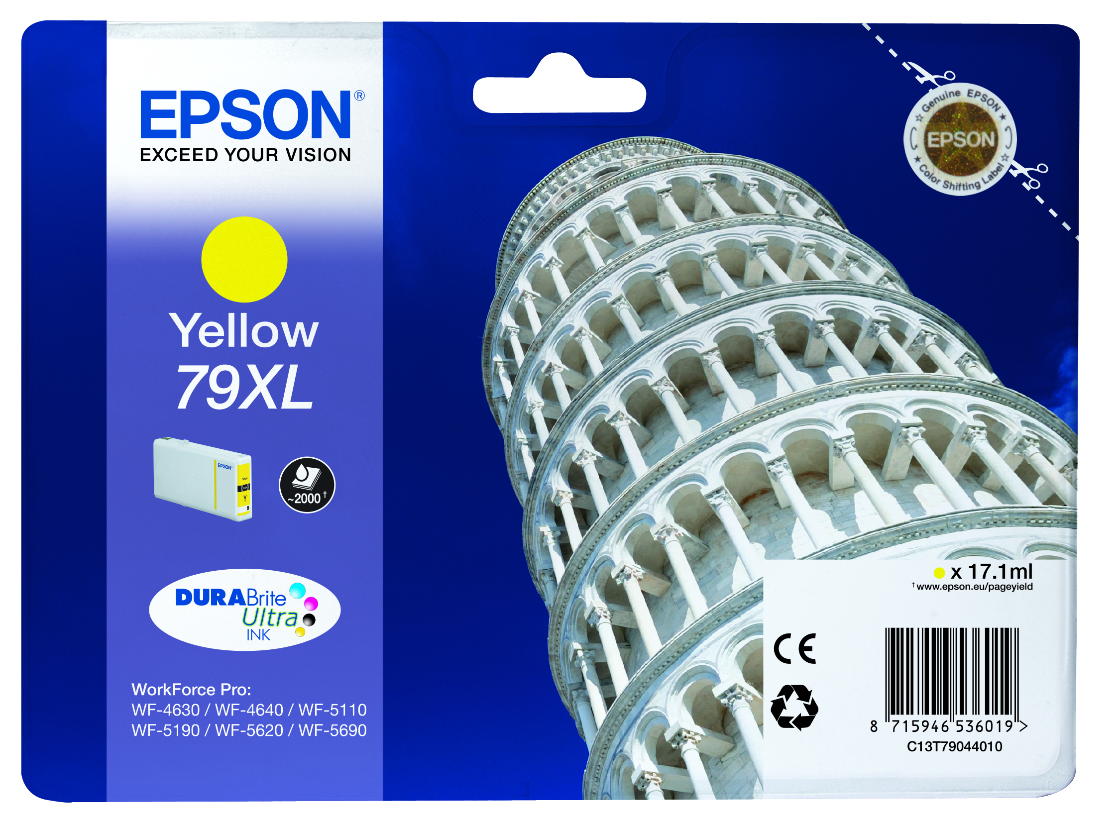 Epson Tower of Pisa Singlepack Yellow 79XL DURABrite Ultra Ink single pack / geel