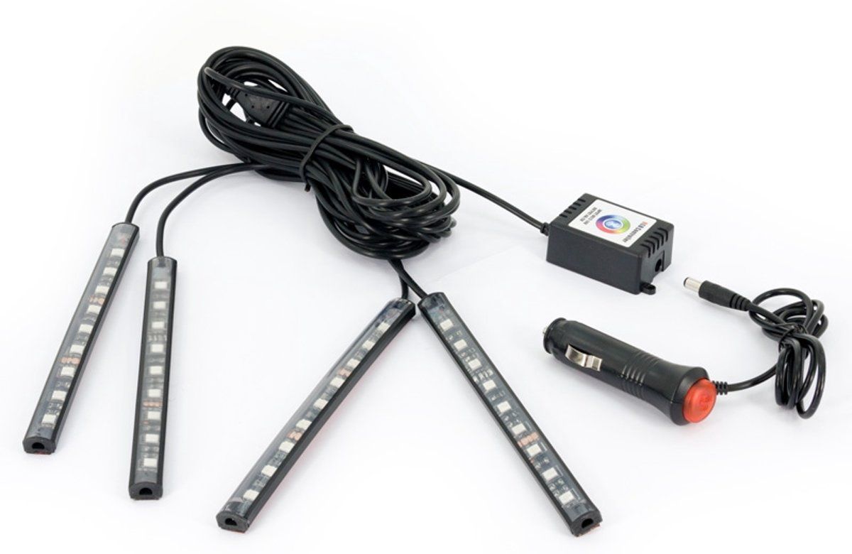 BLANCO Set Zelfklevende Interieur LED-strips Met Smartphone Bediening - Multi-Color - Set Ã€ 4 Stuks