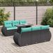 Maison Exclusive - Ensemble de meubles de jardin 7 pièces avec canapé et coussins, noir, en polyrotin