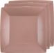 Santex Feest gebaksbordjes - roségoud - 10x - karton - 18 cm - vierkant