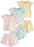 Next - Meisjes - Set van 3 korte pyjama's met schelpenprint - Geel