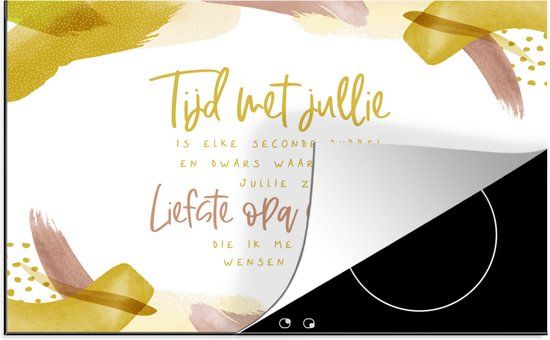 KitchenYeah® Inductie beschermer 77x51 cm - 'Tijd met jullie.... liefste opa en oma' - Inductie kookplaat accessoire