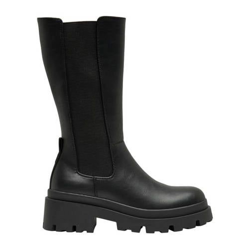 ONLY Doja 15304996 dameslaarzen, elastisch, crèmekleurig, Zwart, 40 EU